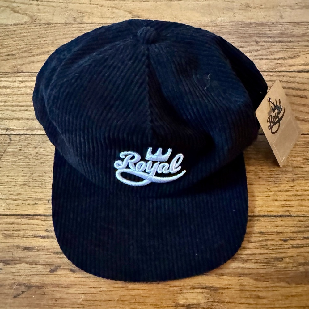 NWT Royal Truck Co | Evolve Script Black Corduroy Skateboard Cap